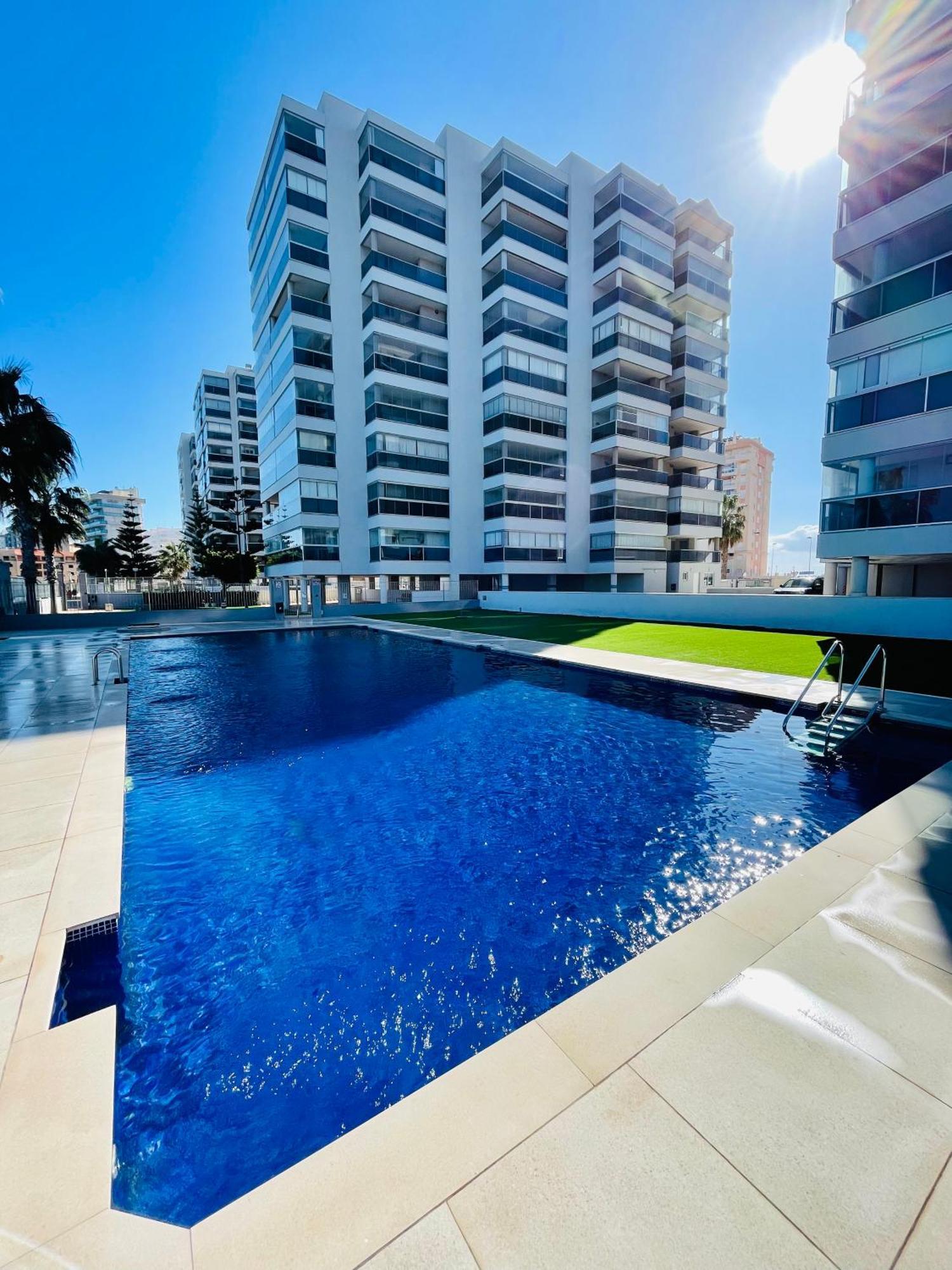 Apartamento En Primera Linea Con Vistas A La Playa Ensenada Del Esparto Del Residencial Vina Del Mar Apartman La Manga del Mar Menor Kültér fotó