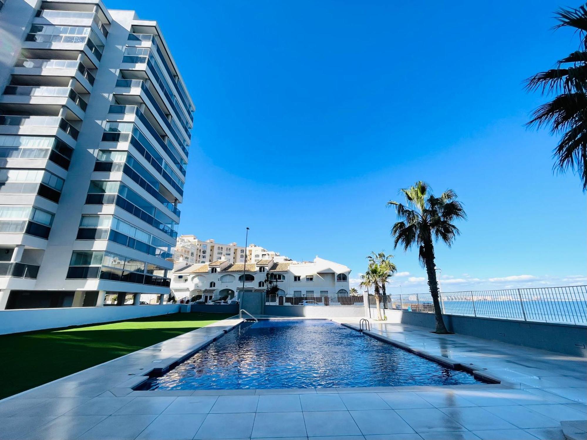 Apartamento En Primera Linea Con Vistas A La Playa Ensenada Del Esparto Del Residencial Vina Del Mar Apartman La Manga del Mar Menor Kültér fotó